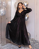 Длинное красивое женское вечернее платье в пол Ткань Диско большого размера 50-52, 54-56, 58-60