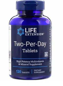 Мультивітамини, Two-Per-Day Tablets, Life Extension, 120  табл.