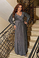 Длинное красивое женское вечернее платье в пол Ткань люрекс большого размера 50-52, 54-56, 58-60