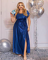 Длинное красивое женское вечернее платье Ткань Диско +паетка большого размера 50-52, 54-56, 58-60