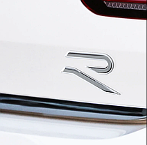 Емблема шильдік стікер NEW R-line VW (Фольцваген) - Хром 6.2x3.6 cm, фото 4