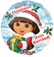 Фольгована кулька Anagram 18"(45 см) Коло "Marry Christmass!" Дора - мандрівниця