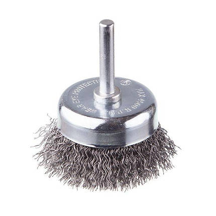 Щітка чашкова 50 мм для дриля, 1/4" (кручений дріт) INTERTOOL BT-9050, фото 1