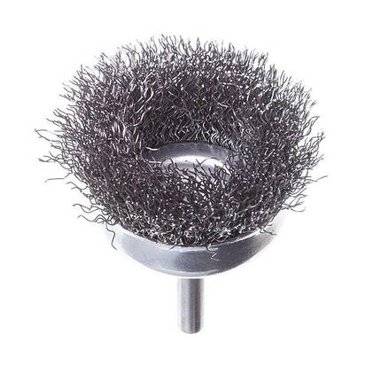 Щітка чашкова 50 мм для дриля, 1/4" (кручений дріт) INTERTOOL BT-9050, фото 4