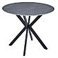 Круглий кухонний стіл кераміка Talia 90 см матовий під сірий мармур із чорними металевими ніжками, фото 4