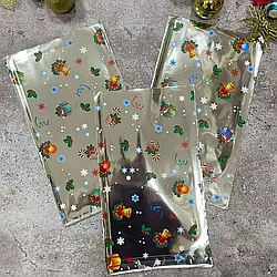 Новорічний пакет, новорічні пакети для цукерок 20х35 см 100 шт пакети для цукерок новорічні фольговані