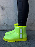 Уги жіночі Ugg Classic Mini Clear Sulfur лимонні лакові теплі короткі стильні преміум, фото 3
