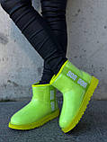 Уги жіночі Ugg Classic Mini Clear Sulfur лимонні лакові теплі короткі стильні преміум, фото 7