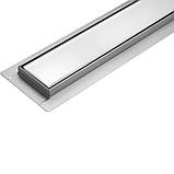 Трап підлоговий лінійний з нержавіючої сталі WET-DRY WHITE GLASS (70х 7х 2) сифон - 52 мм FALA 71611, фото 5