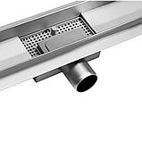 Трап підлоговий лінійний з нержавіючої сталі WET-DRY WHITE GLASS (70х 7х 2) сифон - 52 мм FALA 71611, фото 6