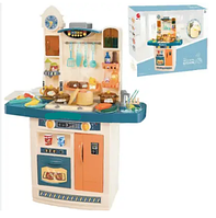 Детская многофункциональная игровая кухня "Mega Kitchen" 898/998 A-В 100 см с водой и паром (синяя) 56 предм