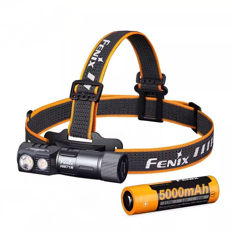 Налобний ліхтар FENIX HM71R + Акумулятор 5000 mAh (2700LM, Luminus SFT70, Type-C usb, 21700, IP68)