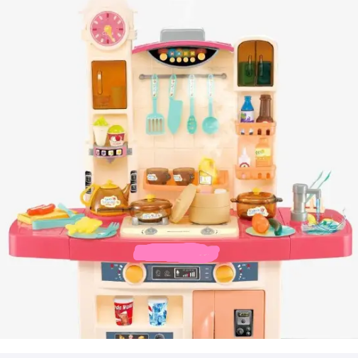 Дитяча багатофункціональна ігрова кухня "Mega Kitchen" 898/998 A-В 100 см із водою та парою (рожева) 56 еліментів