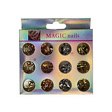 Набір поталі для декору Magic Nails, 12 шт, 4 відтінки