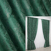 Комплект штор из ткани бархат, коллекция "Афина", Турция. Цвет зеленый. Код 1311ш