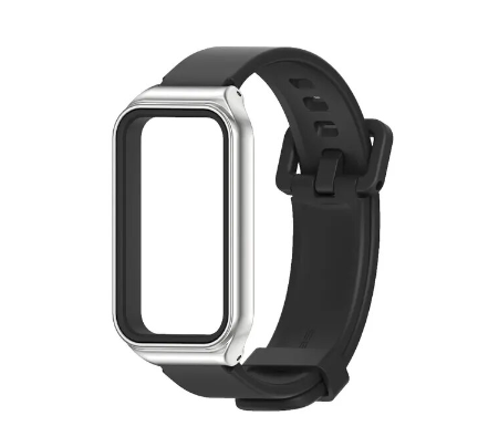 Силіконовий ремінець для Amazfit Band 7 Metal Black/Gray