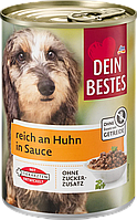 Вологий корм для собак з куркою в соусі Dein Bestes Nassfutter Hund mit Huhn in Sauce, 400 g