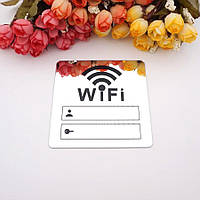 Информационная табличка из металла на стол или на стену для зоны интернета ВайФай - «Wi-Fi» 10*10см