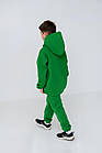 Дитячий флісовий спортивний костюм зимовий зелений Комплект оверсайз Худі + Штани на зиму, фото 3