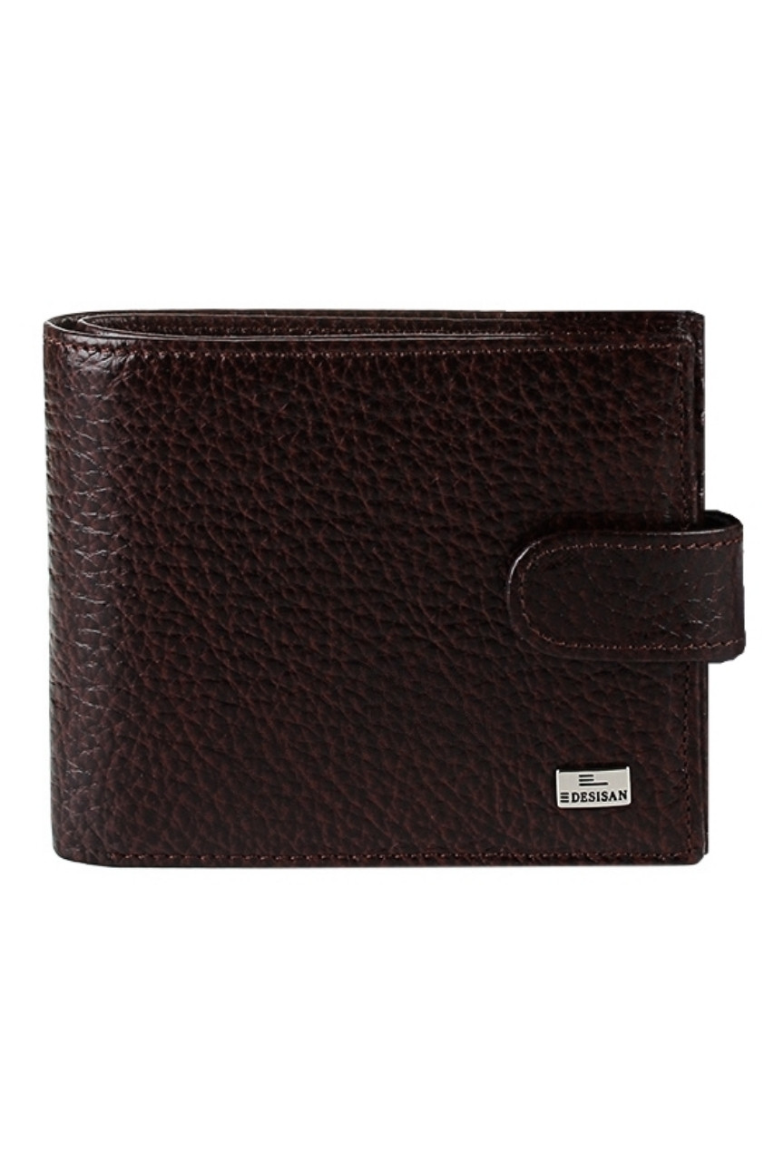 Шкіряне чоловіче портмоне Desisan 087-9 коричневе, фото 1