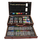 Набір для малювання 143 предметів, в дерев'яній валізі / Дитячий набір для творчості / Набір юного художника, фото 9