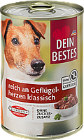 Вологий корм для собак з сердечками птиці Dein Bestes Nassfutter Hund mit Geflügelherzen, 400 g