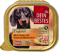 Вологий корм для собак з куркою Dein Bestes Nassfutter Hund mit Huhn, Exquisit, 300 g