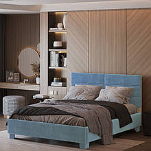 Двоспальне ліжко з м'якою спинкою Бриз Еліт Лазурний 1080х1640х2048 мм