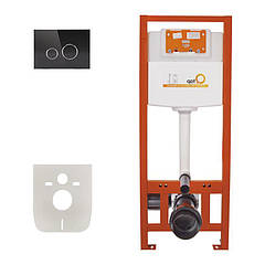 Інсталяція для унітазу Q-tap Nest комплект 4 в 1 з панеллю змиву PL M11GLBLA