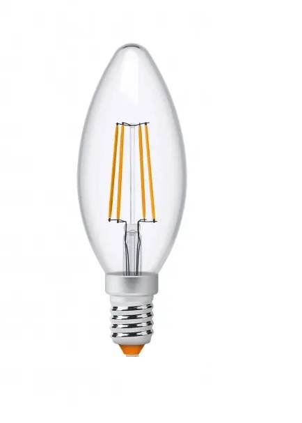 LED лампа  Filament C37F 4W E14 3000K