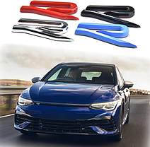 Емблема шильдік стікер NEW R-line VW (Фольцваген) - Чорний глянець 3.9x2.4 cm, фото 6