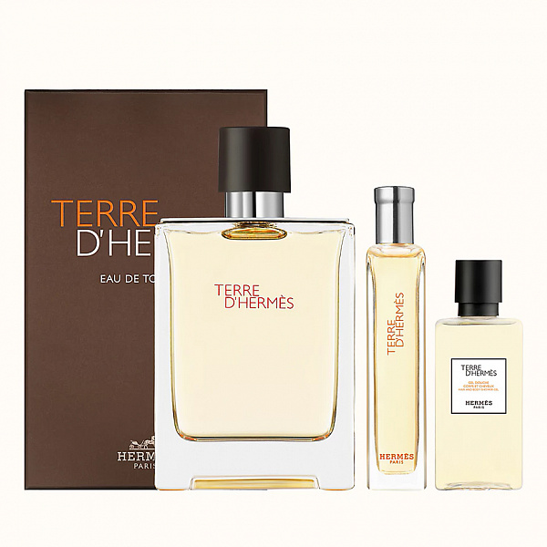 Набір Hermes Terre d'Hermes Eau de Toilette для чоловіків — set (edt 100 ml + sh/g 40 ml + edt 12,5 ml mini)
