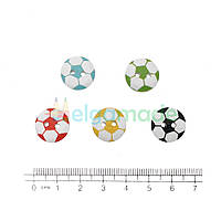 Гудзики дерев'яні М'ЯЧІ, 15х15 мм, 5 шт, мікс