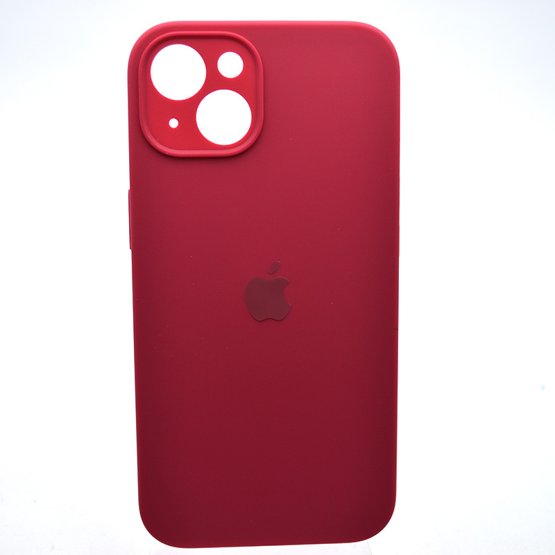 Силіконовий чохол накладка Silicon Case Full Camera для iPhone 15 Plus Rose Red, фото 1