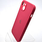 Силіконовий чохол накладка Silicon Case Full Camera для iPhone 15 Rose Red, фото 4