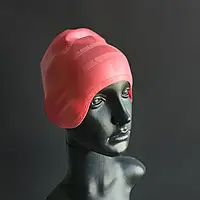Шапочка для плавания с ушами унисекс, Шапка для бассейна взрослые Sailto Красная (2608)