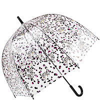 Жіноча парасолька-тростина механічна (FULL042-Leopard-camo) 84 см Fulton Прозора (2000001297636)