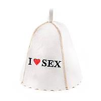 Лазнева шапка "I love sex" Універсальний Luxyart Білий (2000001117071)