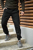 Штаны мужские карго на флисе черные штани теплые зимние