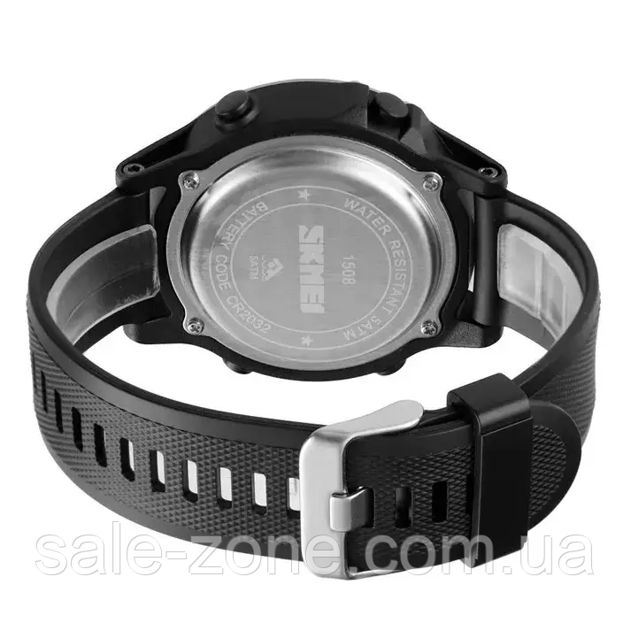 Мужские спортивные наручные часы Skmei 1508 (Черный с черным циферблатом) - фото 3 - id-p2040164745