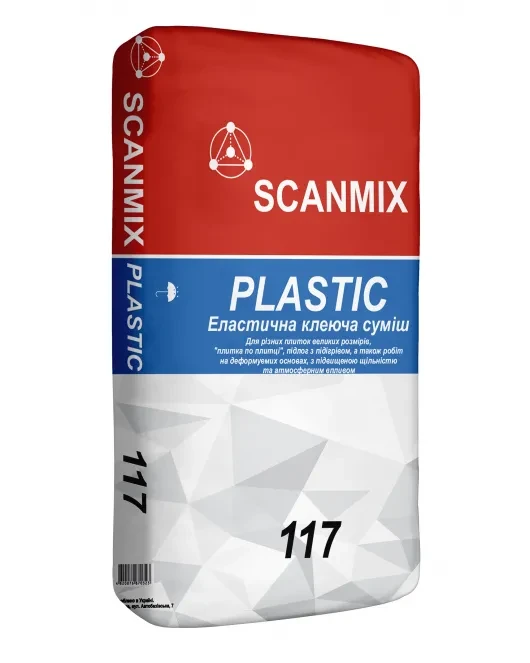 117 SCANMIX PLASTIC FLEXIBLE Клей для плитки еластичний (25кг)