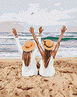 Картина за номерами "Подружки на морі" 40х50 см Brushme Різнобарвний (2000001524640)