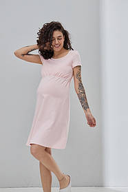 Нічна сорочка для вагітних та годування MARGARET світло-рожева