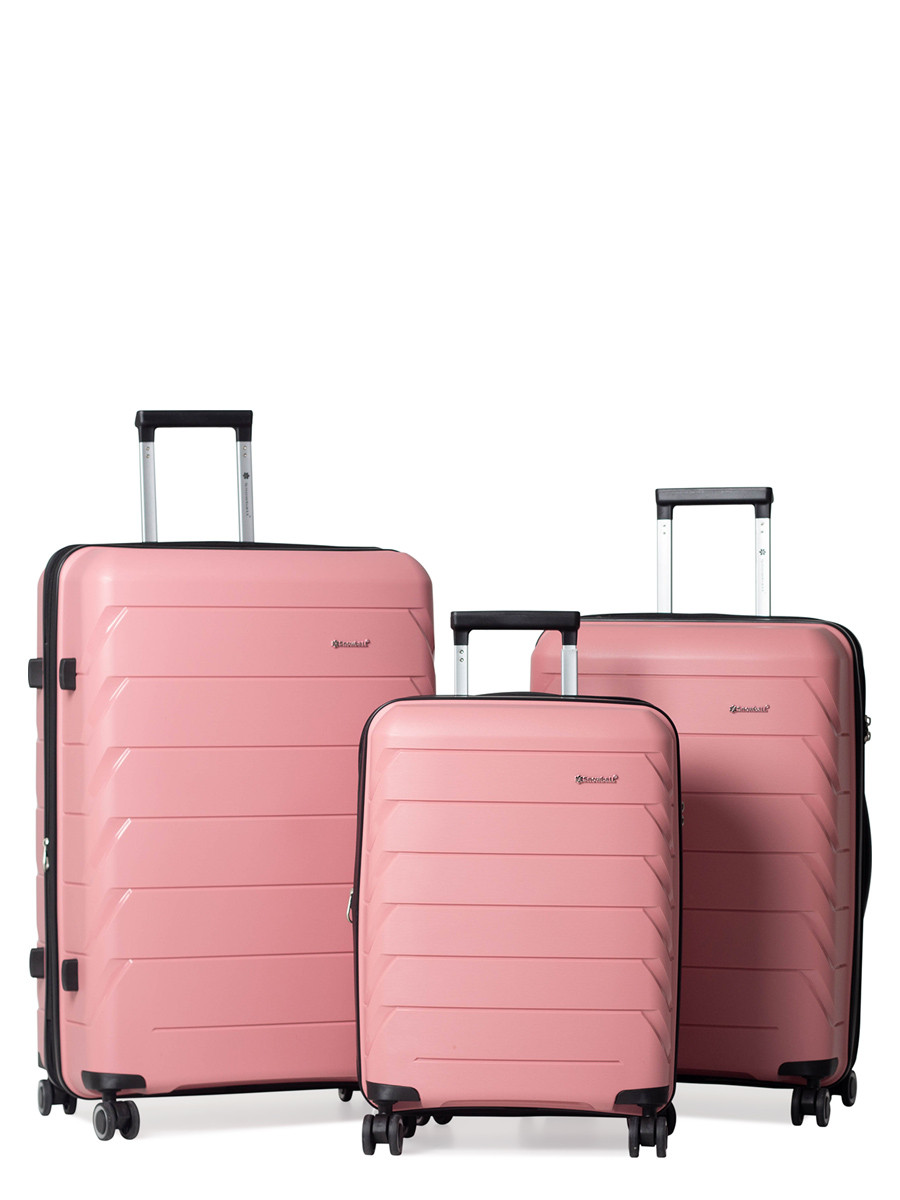 Набір валіз Франція (L M S-3шт) поліпропілен пудра/Snowball 33603, фото 1