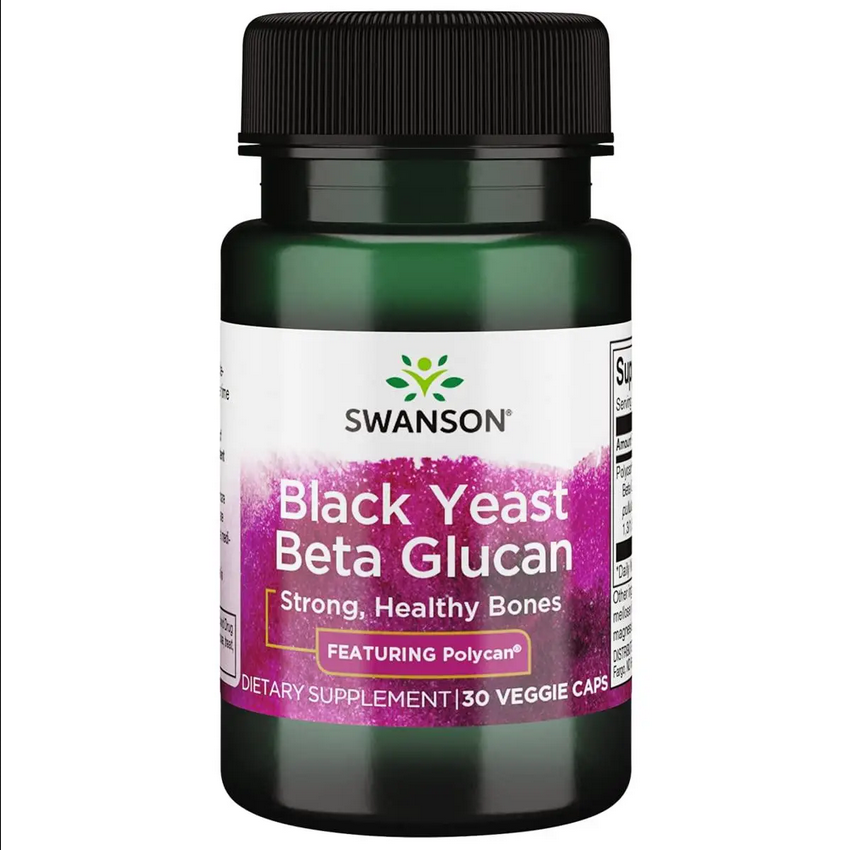 Бета-глюкан чорних дріжджів/Swanson Black Yeast Beta Glucan, 30 Veggie Caps