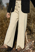 Кашемірові жіночі штани палаццо, стильні жіночі теплі штани