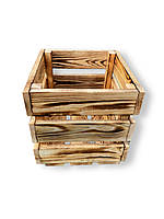 Ящик деревянный обожженный для хранения