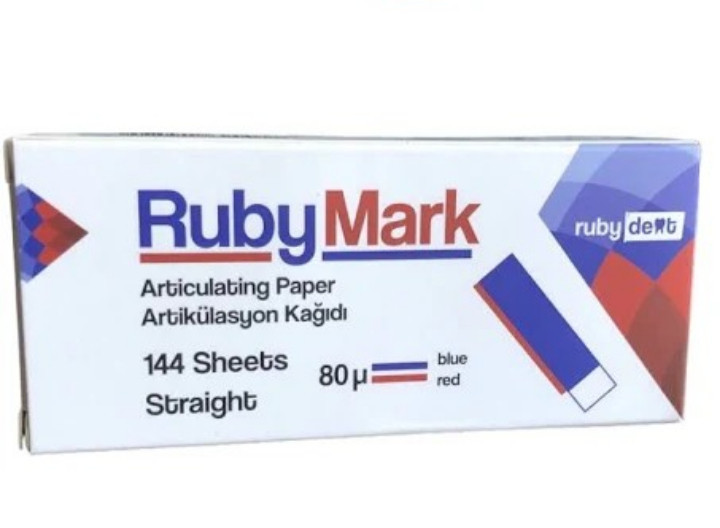 Бумага артикуляционная RubyMark 80мк красный/синий 144шт