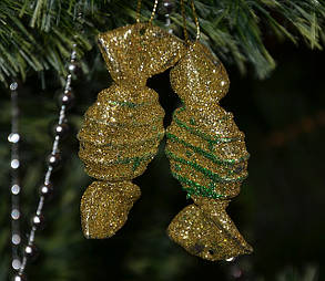 Новорічна прикраса Цукерки золото 2 шт. 0347, фото 2