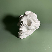Большой череп со змеями, кашпо череп, кашпо скандинавская тематика, кашпо череп змея для суккулентов и мха